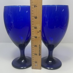 Set of 2 Libbey Premiere Cobalt Blue Iced Tea/Water Goblets 7″- 16 oz.