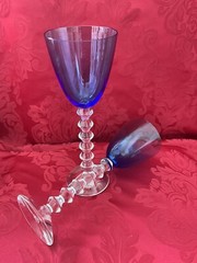 NIB’s FLAWLESS Blue BACCARAT France Two VEGA Crystal FORTISSIMO WINE RHINE Glass