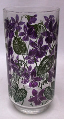 Vintage Libbey Purple Violet Flowers Glasses Group of 6