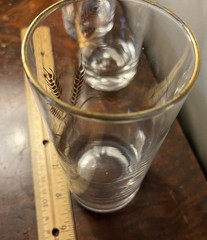 Vintage MCM Set Of 3 Homer Laughlin 22k Golden Wheat Pattern 12 oz Glasses 5.5in