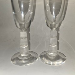 2 Vtg 1930’s Cut Rock Sharpe Stem Liquor Glasses 2oz Minor Dings On Stems.