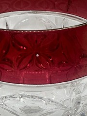 5 Nachtmann Amaris Crystal Hock Wine Glasses Ruby Red Flashed Pressed 7 5/8″