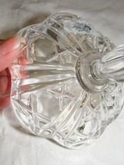 Vintage Crystal Footed Covered Candy Bowl European Collection W. Germany 12-b