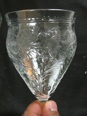 Webb Corbett 4 Antique Stunning Floral Prunus Blossoms Wine/Water Goblets 7 5/8″