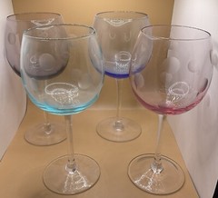 Warterford Marquis 8 1/2” Crystal POLKA DOT Balloon Wine Goblet/Set Of 4