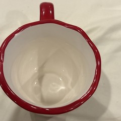 Cracker Barrel Mushroom Floral Gnome Stoneware Coffee Tea Red Mug 11 oz