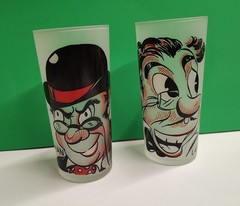 1950’s Federal Gay Fad Glasses 4 Glass Set «Rich Man Poor Man Beggar Man Thief»