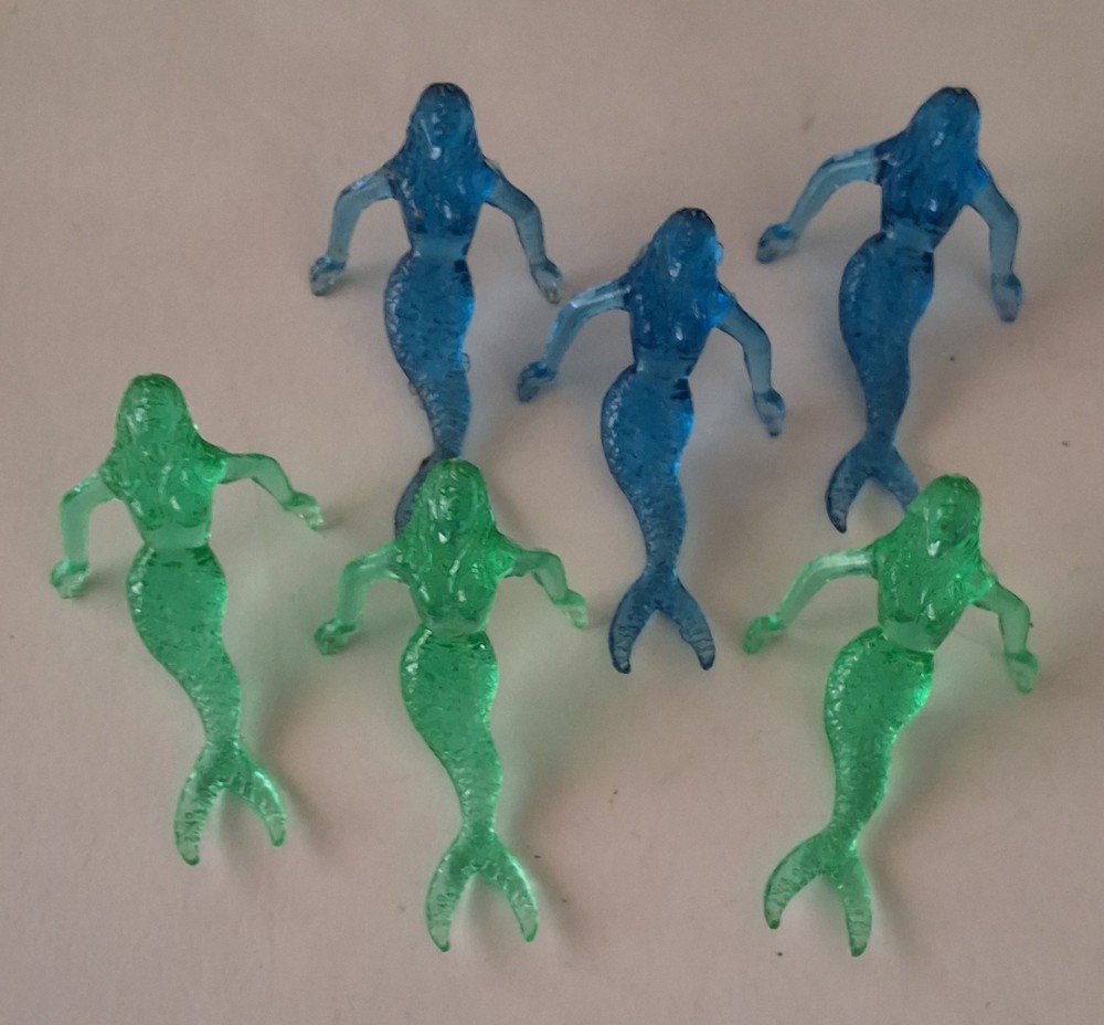 Set of 6 Mermaid Rim Hugger Barware Accessories for Cocktails and Parties