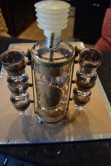 Vintage mid century cocktail glass caddy by Vito Bari, cocktail set, retro bar