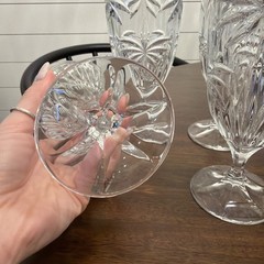 Godinger Shannon Crystal South Beach Palm Water Ice Tea Goblet Glass Set Of 4