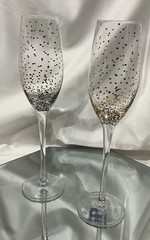 Mikasa Silver & Gold Confetti 9.75” Toasting Champagne Flutes – Set of 4