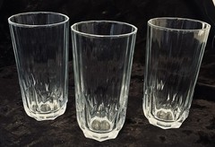 Lot of 3 – Pasabahce Turkey – TOPAZ – 5.25″ Tall 10 oz Flat Tumblers – Clear