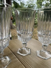 Vintage Fostoria Heritage Clear Crystal Iced Tea Goblets Water Glasses-Set of 4