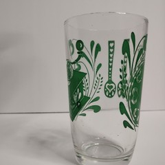 Set of 3 Vintage Multicolor Folk Art Juice Glasses -P