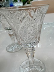 St Saint Louis VOLOGNE 4-7/8″ Crystal Sherry Glasses Hard to Find! SET OF 3