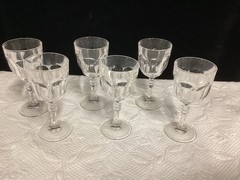 Set Of 6 Royal Crystal Rock Columbia 6.25” Wine Glasses-Italy