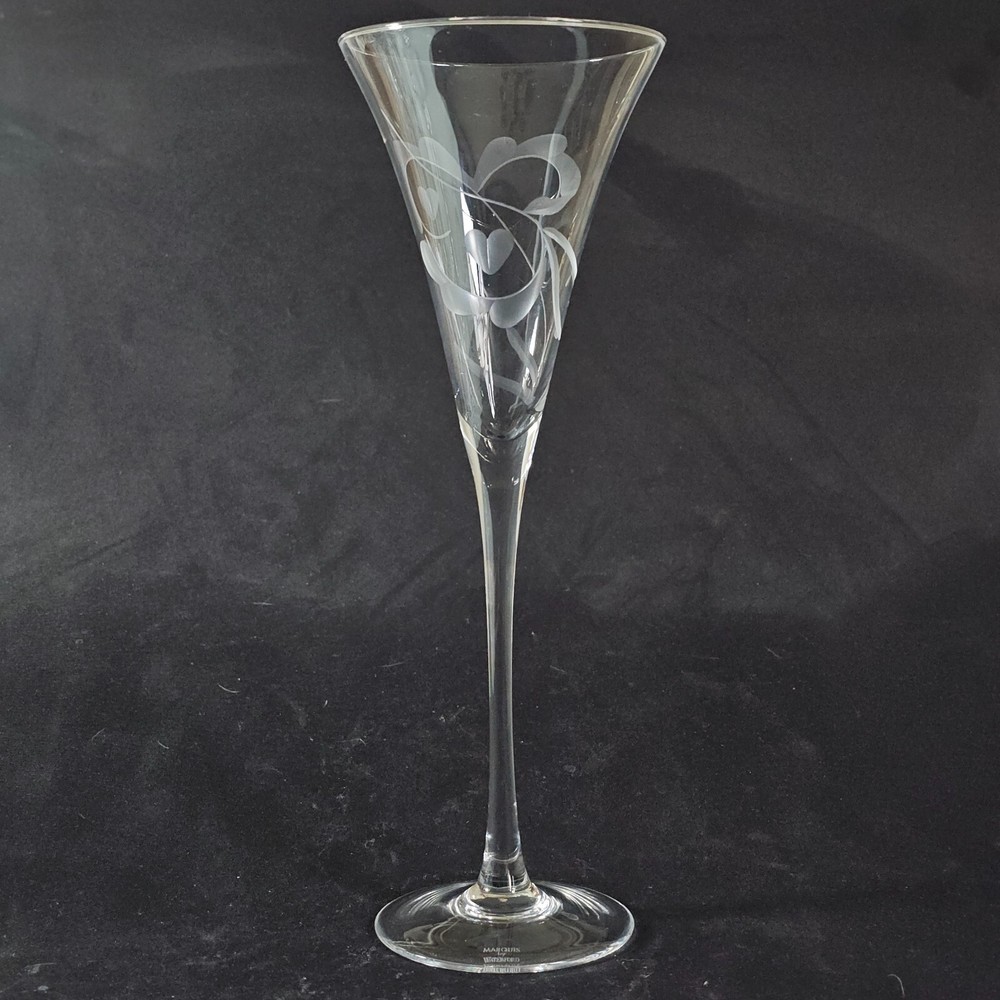 WATERFORD Marquis YOURS TRULY CHAMPAGNE FLUTE, Etched Crystal, 11 1/4″, IRELAND