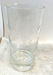 4 VTG Unmarked Cut Crystal Highball Whisky Tumbler Modern Rabbits or Flying Fish
