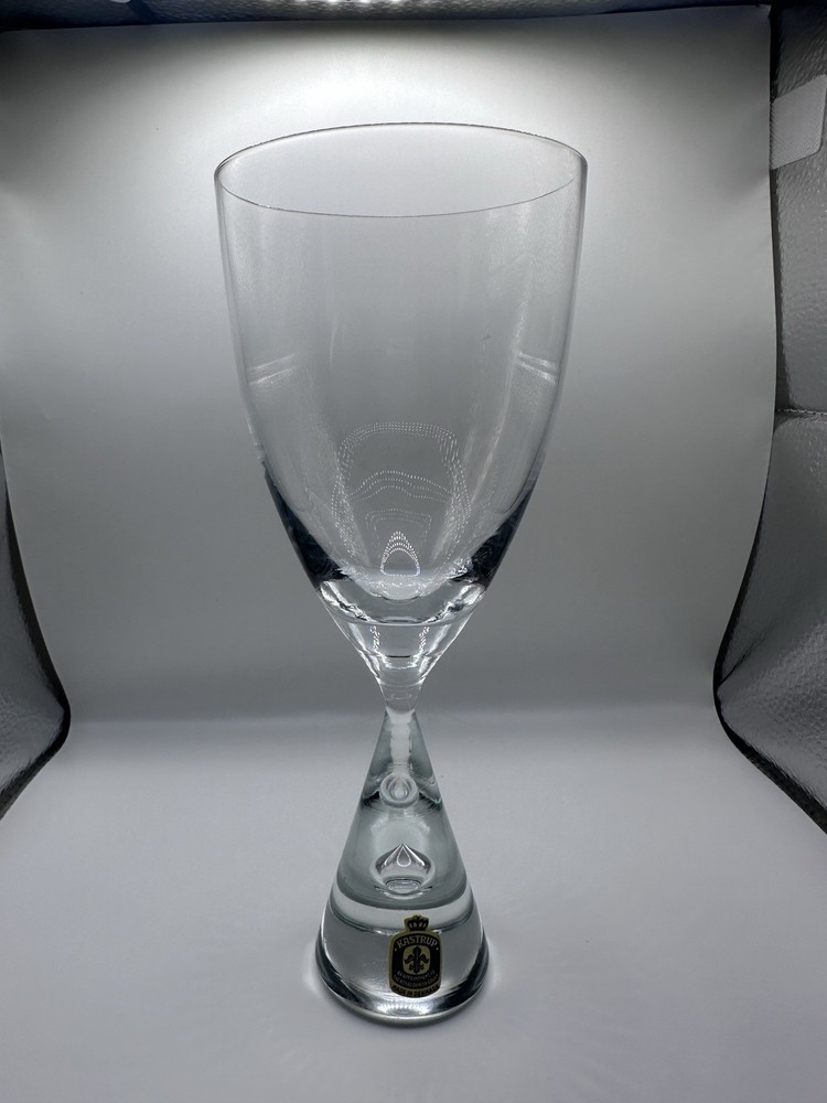 Vintage Kastrup Denmark Crystal Wine Glasses Set of 4 Danish Glass Etched Stem
