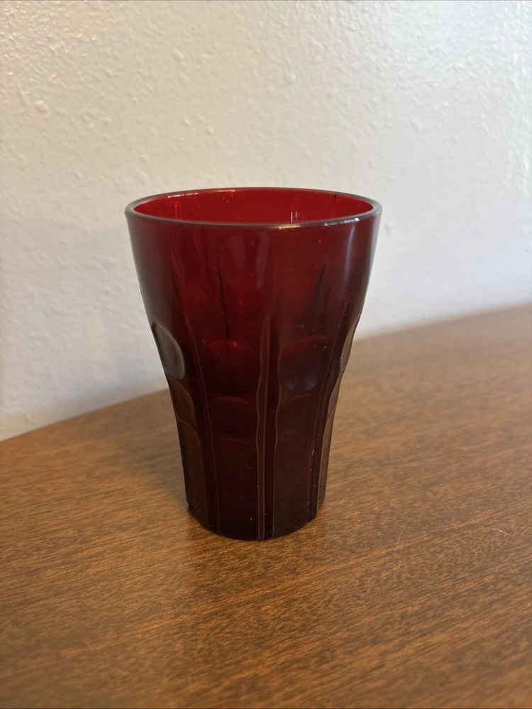 Anchor Hocking ROYAL RUBY HIGH POINT Red 4 1/4″ Water Juice Tumbler