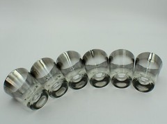 Silver Fade Single Shot Glasses Vintage MCM Set Of 6