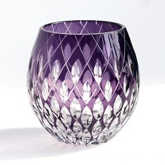 Crystal Edo Kiriko Craft Collect Whiskey Glasses Handmade Drinking Glass Purple