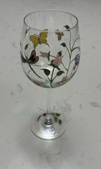 4 Lenox Butterfly Spring Meadow Hand Painted Wine Glass Floral Dragonfly Crystal