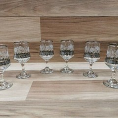 Vintage 1970’s Dema England Silver Rose Wine Glasses Set of 5