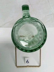 6 Vtg Anchor Hocking Green Tankard Beer Mug Glasses Line Lites Ribbed
