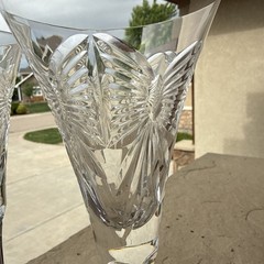 Waterford Crystal Millenium Peace Dove Toasting Flute Pair 9 1/4In Signed, Exc.