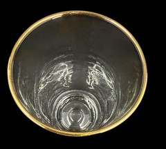 Golden Wheat 12 oz Glass Tumblers With 22k Gold Trim Vintage Premium DUZ New In