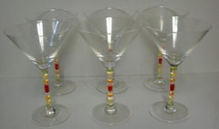 Crate & Barrel CAPRICE (CITRUS) 7″ Martini Glasses SET OF NINE More Items Here