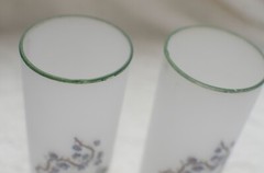 2 Federal Glass Frosted Tumbler Tom Collins Highball MCM Glasses Chinoiserie