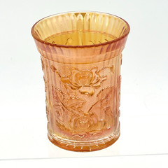 Vintage Imperial Glass Carnival Luster Rose Marigold 9 Oz. Tumbler