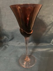 Mikasa Blossom Plum •9 1/4″ •Crystal Stemmed Water Goblet- Deep PURPLE