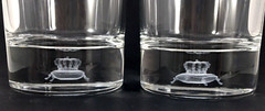 Lot of 2 Crown Royal Hologram Whisky Glasses 8oz Floating Pillow Laser Etched