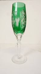 Marsala by Ajka Cut to Clear Fluted Champagne Glasses Grapes Fans Stars Design