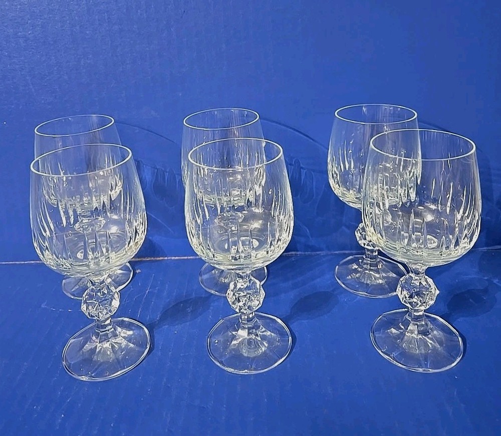 Bohemia Cut Crystal Crystalex «Belfast» Wine Glasses Set of Six 5 1/2″ Tall