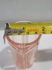 Vintage Selenium/Cadmium glow Hocking «COLONIAL/KNIFE & FORK» Pink Shot Glass