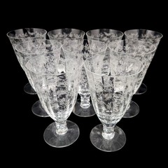 SET OF 9 FOSTORIA CHINTZ 6″ ICED TEA GOBLETS