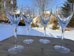 Lenox Crystal Firelight Water 7-3/4” Wine Glasses platinum 6 Oz ~Set Of 4
