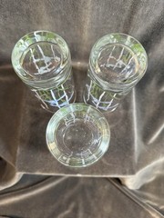 Corelle Shadow Iris Set Of 3 Vintage 12 Ounces Tumblers Glasses 5.5” High
