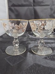 Vintage Libbey Crystal Rose Bouquet Sherbet Champagne Glass 4.5″ (4 Avail.) (#12