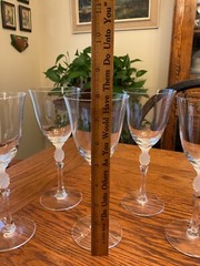 Crystal Saski 7 3/4” Frosted Pineapple Stem 8 oz. Wine Glasses Made in Japan (6)