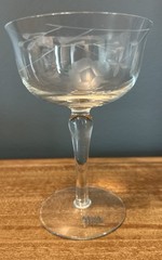 Col4 By Colony Etched Floral Sherbert Glass 5 5/8” Tall Vintage Adorable!