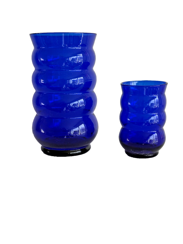 Glasses (2) Cobalt Blue 1930’s 8oz and 4oz.