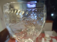 Set of 6 Fine-Cut Thistle Pattern 8″ Water goblets