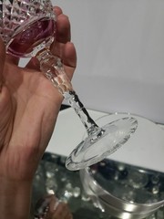 Water Goblet Glass 7-3/8″ tall, Crystal Ebeling & Reuss Marchioness Cranberry #2