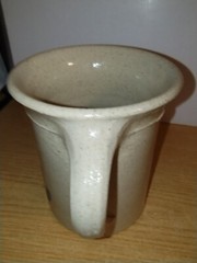 Vintage Handmade 1987 R. P. Leckband Stoneware Pottery Mug USA Des Moines, Iowa