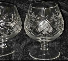 Qty 2 – Vintage Lead Crystal Neman Cognac Snifters